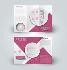 Brochure mock up design template for business, education, advertisement. Trifold booklet editable printable vector illustration. Red color.