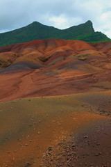 Fototapeta na wymiar Dunes of multi-colored sand. Chamarel, Mauritius
