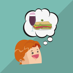 Sandwich design. healthy food concept. menu icon 