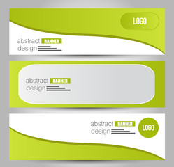 Banner template. Abstract background for design,  business, education, advertisement. Green color. Vector  illustration.
