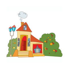 house in cartoon style