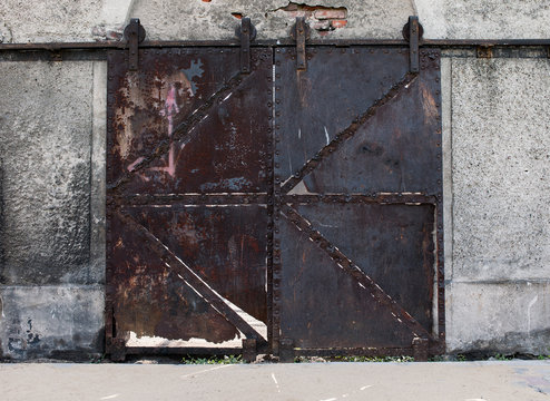 retro and vintage iron door old background