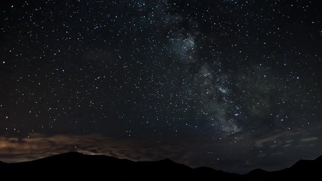 time lapse of milky way galaxy - moving stars at night - bautiful nature full hd 1920x1080