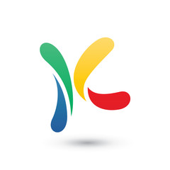 Obraz premium Colorful Abstract K Logo