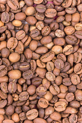 Coffee beans background copy space