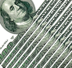 USA one hundred dollar bank-papers. Background