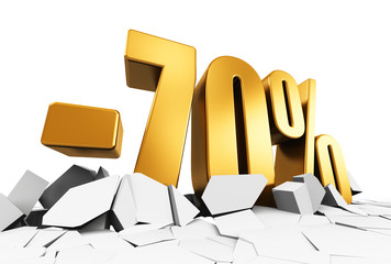 70 percent sale and discount advertisement concept