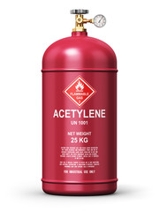 Liquefied acetylene industrial gas container