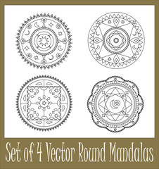 Set of 4 oriental mandalas