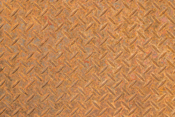 Close up of rusty steel floor for texture background