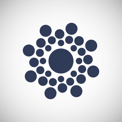 blue sun design. abstract icon. summer concept