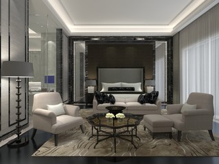 Bedroom Interior 3D Illustration