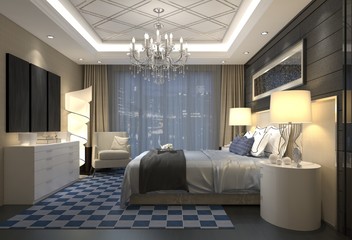 Bedroom Interior 3D Illustration