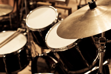 Obraz na płótnie Canvas Detail of a drum kit