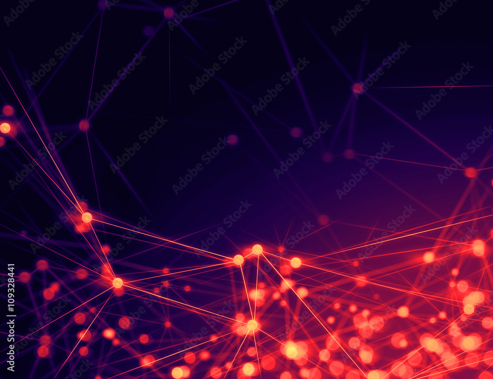 Poster data deep learning hologram ai technology robotic, molecule of chemical, atom cell science, futurist