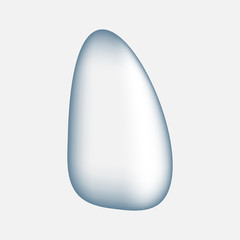 Realistic pure and transparent water drops set with shadow on gray background.