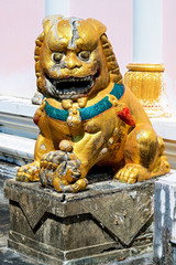 Lion statues at the temple