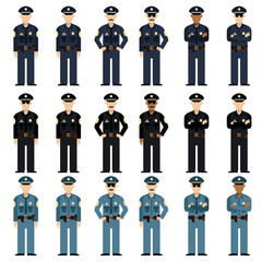 Set of police men
