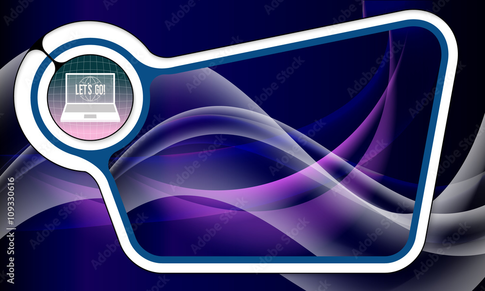 Poster abstract box with an internal frame for your text and laptop and