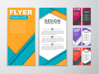 Set of colored flyers material design