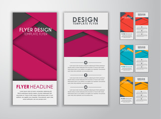Set of colored flyers material design