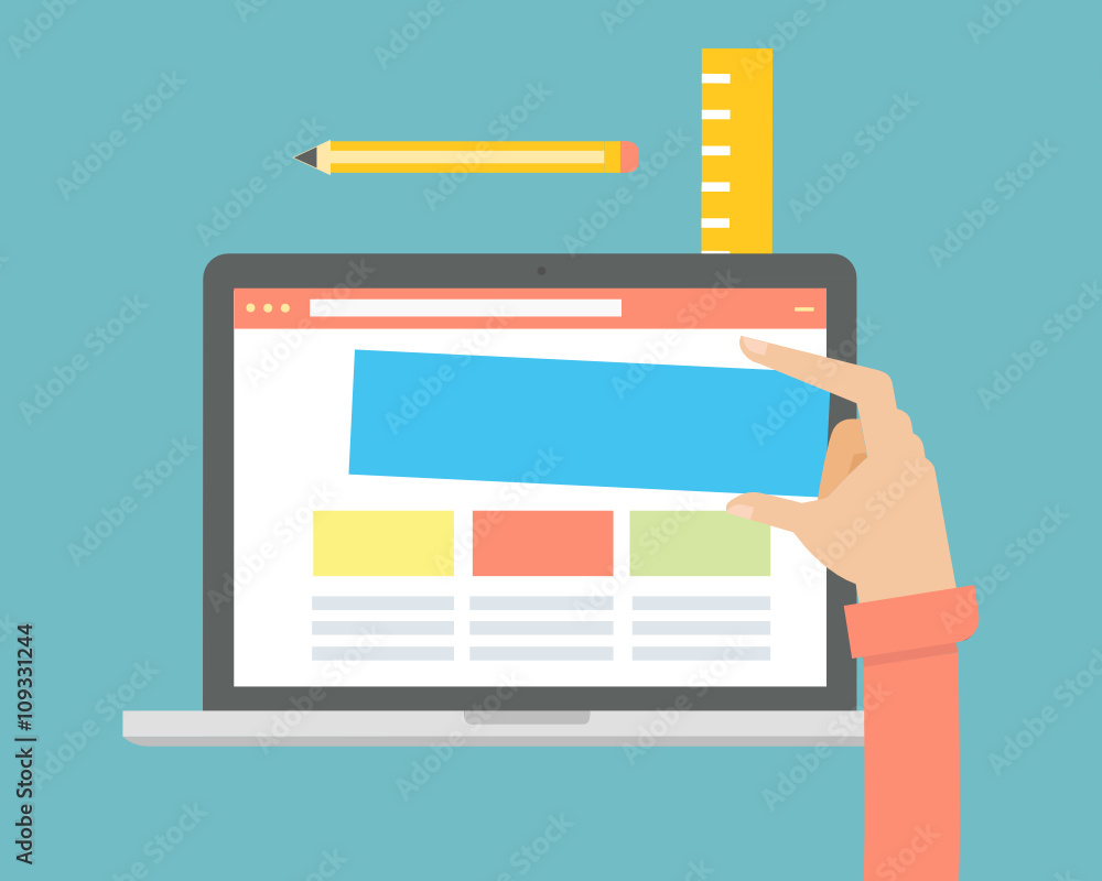 Poster website builder design concept. for web and mobile applications of web design