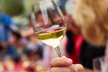 white wine at a party