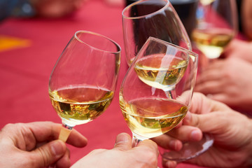 white wine at a party