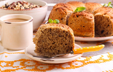 Slice of nutcracker ring cake