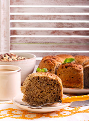 Slice of nutcracker ring cake