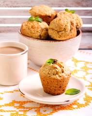 Great grain muffins with raisin served