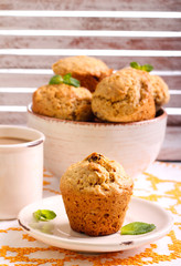 Great grain muffins with raisin served