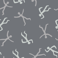 People silhouettes vector pattern.