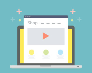 Internet shopping site - flat design vector illustration