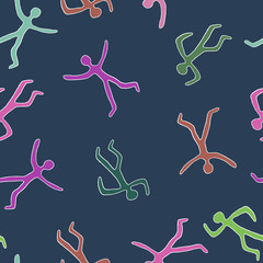 People silhouettes vector pattern.