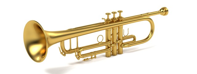 Obraz na płótnie Canvas 3d rendering of jazz trumpet