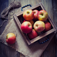 Red apples box