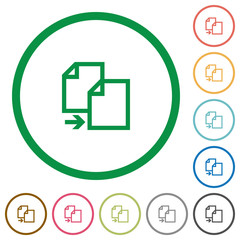 Copy outlined flat icons