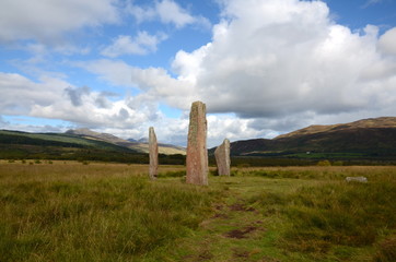 Machrie Standing Stones on the Isle of Arran, one of the 6 stone circles on the moor