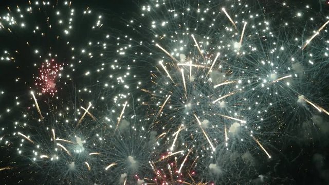Fireworks display celebration, Colorful Firework 4K with sound audio