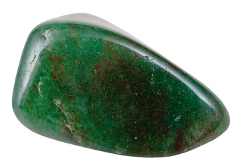 tumbled gark green aventurine gemstone isolated