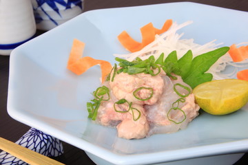  カワハギ　刺身　肝和え　肝