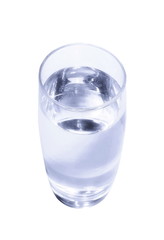 Glass of water on white background