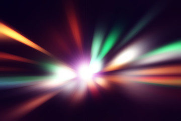 Motion blurred traffic lights.