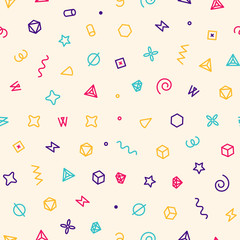 Geometric sweets seamless vector pattern. Abstract vector illustration with geometric elements, shapes.