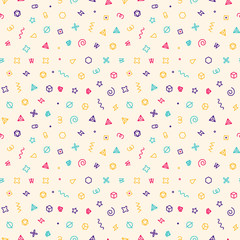 Geometric sweets seamless vector pattern. Abstract vector illustration with geometric elements, shapes.