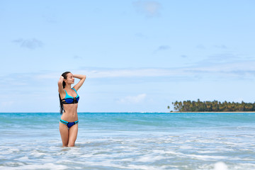 Woman on a tropical beach