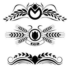 Beautiful floral banners with swirls.