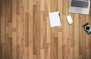 Office business desk image for mock up. Wooden background