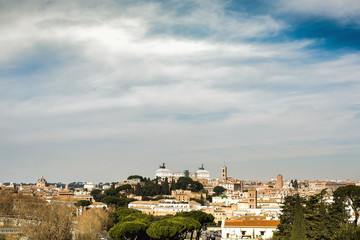 Fototapeta na wymiar Beautiful panoramic view from the top of the Eternal City